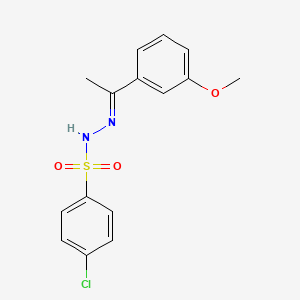 molecular formula C15H15ClN2O3S B5754155 4-chloro-N'-[1-(3-methoxyphenyl)ethylidene]benzenesulfonohydrazide 