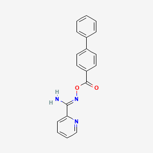 molecular formula C19H15N3O2 B5754195 N'-[(4-biphenylylcarbonyl)oxy]-2-pyridinecarboximidamide 