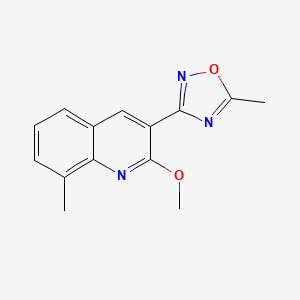 molecular formula C14H13N3O2 B5754202 2-methoxy-8-methyl-3-(5-methyl-1,2,4-oxadiazol-3-yl)quinoline 