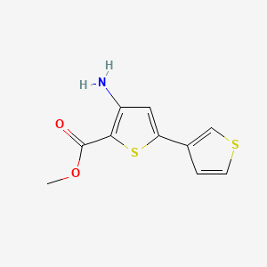 molecular formula C10H9NO2S2 B575421 Methyl 3-amino-5-(3-thienyl)thiophene-2-carboxylate CAS No. 175137-07-2