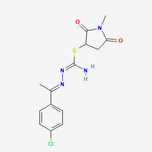 molecular formula C14H15ClN4O2S B5754223 1-methyl-2,5-dioxo-3-pyrrolidinyl 2-[1-(4-chlorophenyl)ethylidene]hydrazinecarbimidothioate 