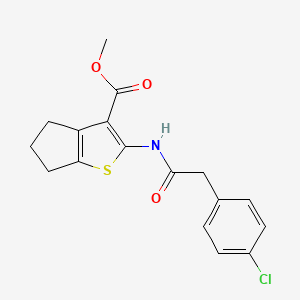 molecular formula C17H16ClNO3S B5754226 methyl 2-{[(4-chlorophenyl)acetyl]amino}-5,6-dihydro-4H-cyclopenta[b]thiophene-3-carboxylate 