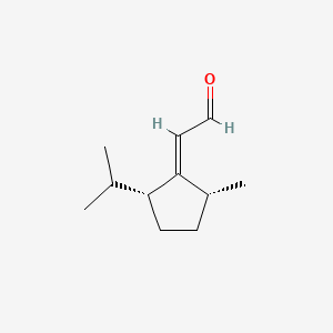 Acetaldehyde, [2-methyl-5-(1-methylethyl)cyclopentylidene]-, (1E,2alpha,5alpha)-(9CI)