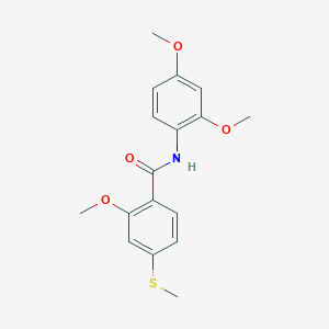 molecular formula C17H19NO4S B5754264 N-(2,4-dimethoxyphenyl)-2-methoxy-4-(methylthio)benzamide 