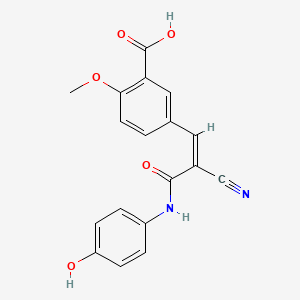 molecular formula C18H14N2O5 B5754269 5-{2-cyano-3-[(4-hydroxyphenyl)amino]-3-oxo-1-propen-1-yl}-2-methoxybenzoic acid 