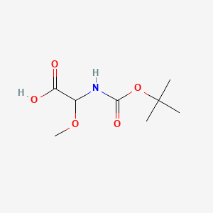 molecular formula C8H15NO5 B575431 2-((tert-Butoxycarbonyl)amino)-2-methoxyacetic acid CAS No. 161551-77-5