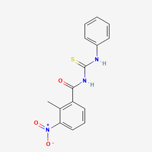 molecular formula C15H13N3O3S B5754317 N-(anilinocarbonothioyl)-2-methyl-3-nitrobenzamide 