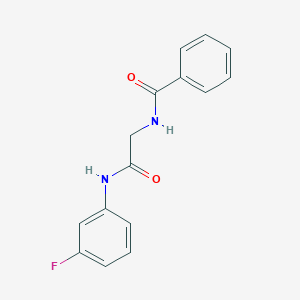 molecular formula C15H13FN2O2 B5754324 N-{2-[(3-fluorophenyl)amino]-2-oxoethyl}benzamide 