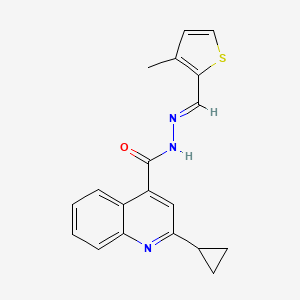 molecular formula C19H17N3OS B5754332 2-cyclopropyl-N'-[(3-methyl-2-thienyl)methylene]-4-quinolinecarbohydrazide 