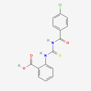 molecular formula C15H11ClN2O3S B5754339 2-({[(4-chlorobenzoyl)amino]carbonothioyl}amino)benzoic acid 