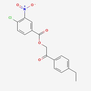 molecular formula C17H14ClNO5 B5754362 2-(4-ethylphenyl)-2-oxoethyl 4-chloro-3-nitrobenzoate 