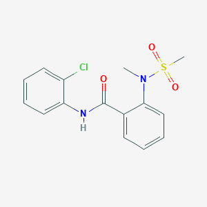 molecular formula C15H15ClN2O3S B5754402 N-(2-chlorophenyl)-2-[methyl(methylsulfonyl)amino]benzamide 