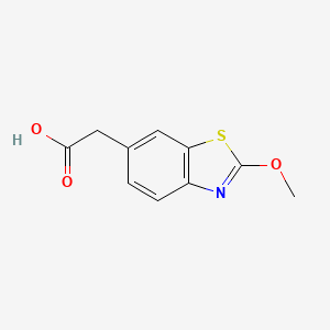 molecular formula C10H9NO3S B575441 (2-Methoxy-1,3-benzothiazol-6-yl)acetic acid CAS No. 178487-06-4