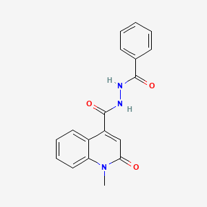 molecular formula C18H15N3O3 B5754413 N'-benzoyl-1-methyl-2-oxo-1,2-dihydro-4-quinolinecarbohydrazide 