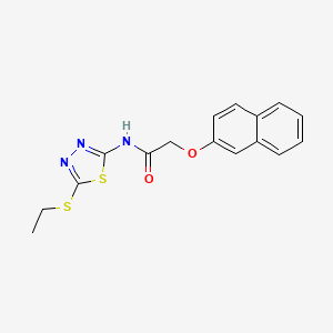 molecular formula C16H15N3O2S2 B5754421 N-[5-(ethylthio)-1,3,4-thiadiazol-2-yl]-2-(2-naphthyloxy)acetamide 
