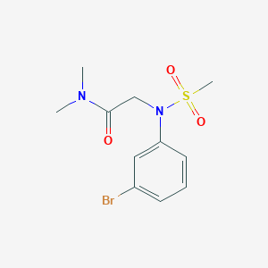 molecular formula C11H15BrN2O3S B5754423 N~2~-(3-bromophenyl)-N~1~,N~1~-dimethyl-N~2~-(methylsulfonyl)glycinamide 