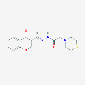 molecular formula C16H17N3O3S B5754460 N'-[(4-oxo-4H-chromen-3-yl)methylene]-2-(4-thiomorpholinyl)acetohydrazide 