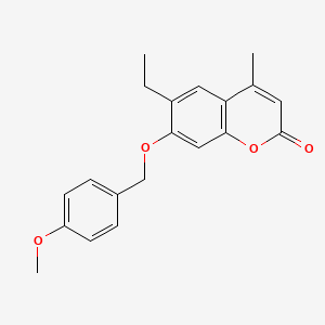 molecular formula C20H20O4 B5754533 6-ethyl-7-[(4-methoxybenzyl)oxy]-4-methyl-2H-chromen-2-one 