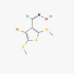 molecular formula C7H8BrNOS3 B5754537 4-bromo-2,5-bis(methylthio)thiophene-3-carbaldehyde oxime 