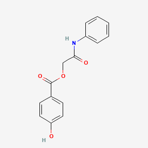 molecular formula C15H13NO4 B5754543 2-anilino-2-oxoethyl 4-hydroxybenzoate 