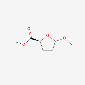 molecular formula C7H12O4 B575457 (2S)-Methyl 5-methoxytetrahydrofuran-2-carboxylate CAS No. 195067-06-2