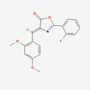 molecular formula C18H14FNO4 B5754571 4-(2,4-dimethoxybenzylidene)-2-(2-fluorophenyl)-1,3-oxazol-5(4H)-one 