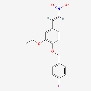 molecular formula C17H16FNO4 B5754575 2-ethoxy-1-[(4-fluorobenzyl)oxy]-4-(2-nitrovinyl)benzene 