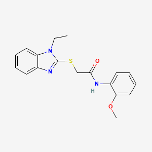 molecular formula C18H19N3O2S B5754580 2-[(1-ethyl-1H-benzimidazol-2-yl)thio]-N-(2-methoxyphenyl)acetamide 