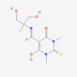 molecular formula C11H17N3O4S B5754602 5-({[2-hydroxy-1-(hydroxymethyl)-1-methylethyl]amino}methylene)-1,3-dimethyl-2-thioxodihydro-4,6(1H,5H)-pyrimidinedione 