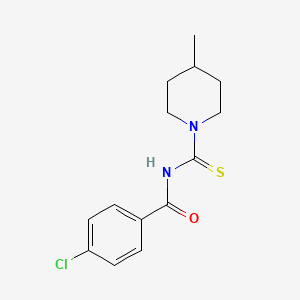 molecular formula C14H17ClN2OS B5754608 4-chloro-N-[(4-methyl-1-piperidinyl)carbonothioyl]benzamide 
