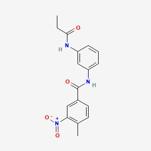 molecular formula C17H17N3O4 B5754614 4-methyl-3-nitro-N-[3-(propionylamino)phenyl]benzamide 