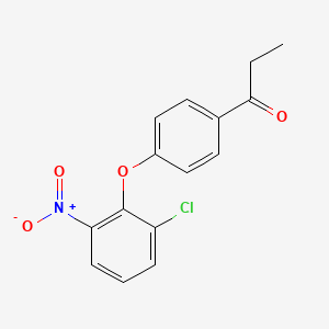 molecular formula C15H12ClNO4 B5754626 1-[4-(2-chloro-6-nitrophenoxy)phenyl]-1-propanone 