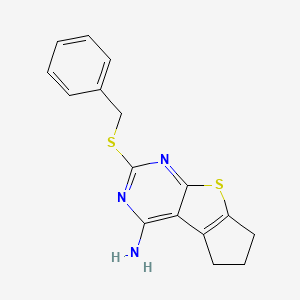 2-(benzylthio)-6,7-dihydro-5H-cyclopenta[4,5]thieno[2,3-d]pyrimidin-4-amine