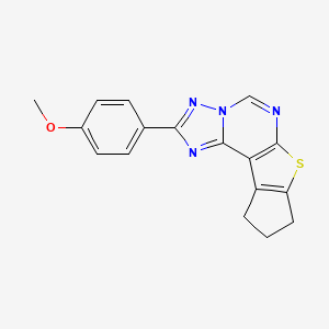 molecular formula C17H14N4OS B5754647 2-(4-methoxyphenyl)-9,10-dihydro-8H-cyclopenta[4,5]thieno[3,2-e][1,2,4]triazolo[1,5-c]pyrimidine 