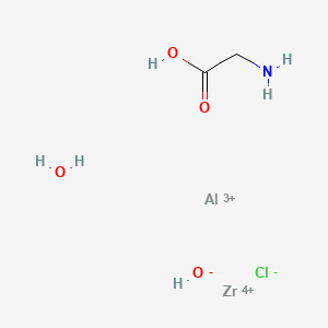 molecular formula C2H8AlClNO4Zr+5 B575466 Aluminum zirconium pentachlorohydrex Gly CAS No. 174514-58-0