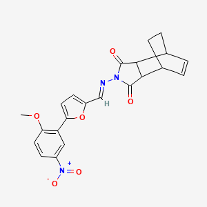4-({[5-(2-methoxy-5-nitrophenyl)-2-furyl]methylene}amino)-4-azatricyclo[5.2.2.0~2,6~]undec-8-ene-3,5-dione
