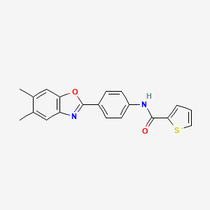 molecular formula C20H16N2O2S B5754667 N-[4-(5,6-dimethyl-1,3-benzoxazol-2-yl)phenyl]-2-thiophenecarboxamide 