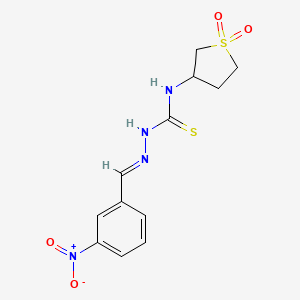 molecular formula C12H14N4O4S2 B5754670 3-nitrobenzaldehyde N-(1,1-dioxidotetrahydro-3-thienyl)thiosemicarbazone 
