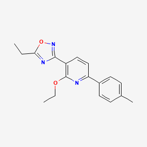 molecular formula C18H19N3O2 B5754686 2-ethoxy-3-(5-ethyl-1,2,4-oxadiazol-3-yl)-6-(4-methylphenyl)pyridine 