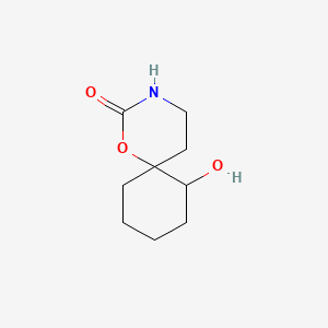 molecular formula C9H15NO3 B575469 7-Hydroxy-1-oxa-3-azaspiro[5.5]undecan-2-one CAS No. 165683-53-4