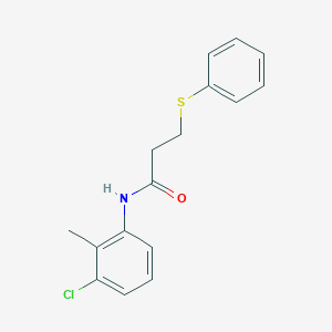 molecular formula C16H16ClNOS B5754696 N-(3-chloro-2-methylphenyl)-3-(phenylthio)propanamide 
