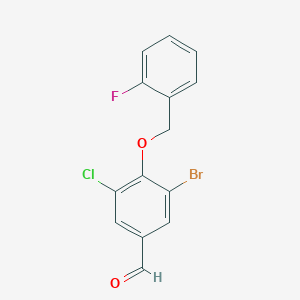 molecular formula C14H9BrClFO2 B5754705 3-bromo-5-chloro-4-[(2-fluorobenzyl)oxy]benzaldehyde 
