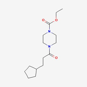 molecular formula C15H26N2O3 B5754706 ethyl 4-(3-cyclopentylpropanoyl)-1-piperazinecarboxylate 