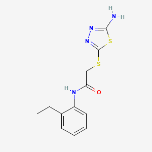 2-[(5-amino-1,3,4-thiadiazol-2-yl)thio]-N-(2-ethylphenyl)acetamide