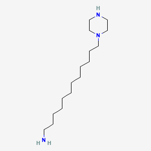 molecular formula C16H35N3 B575478 12-(Piperazin-1-yl)dodecan-1-amine CAS No. 166657-94-9