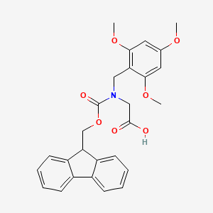 molecular formula C27H27NO7 B575481 Fmoc-N-(2,4,6-trimethoxybenzyl)-glycine CAS No. 166881-43-2
