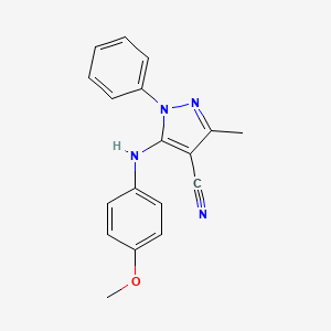 molecular formula C18H16N4O B5754849 5-[(4-methoxyphenyl)amino]-3-methyl-1-phenyl-1H-pyrazole-4-carbonitrile 