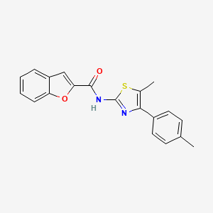 molecular formula C20H16N2O2S B5754858 N-[5-methyl-4-(4-methylphenyl)-1,3-thiazol-2-yl]-1-benzofuran-2-carboxamide 