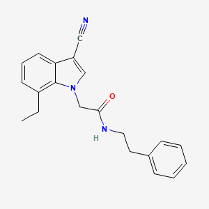 molecular formula C21H21N3O B5754859 2-(3-cyano-7-ethyl-1H-indol-1-yl)-N-(2-phenylethyl)acetamide 