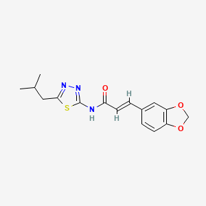 molecular formula C16H17N3O3S B5754902 3-(1,3-benzodioxol-5-yl)-N-(5-isobutyl-1,3,4-thiadiazol-2-yl)acrylamide 